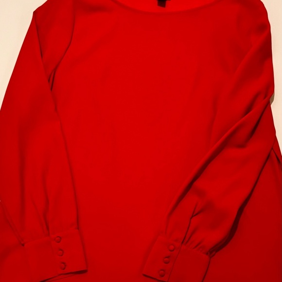 Ann Taylor Vibrant Red Long Sleeve Blouse M - Picture 4 of 5